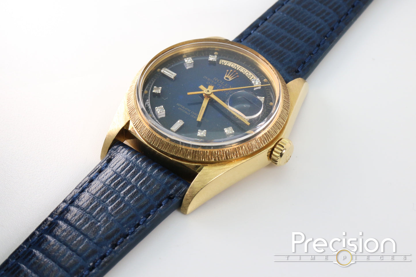 Rolex Day-Date Ref: 1807 36mm Rare Blue Diamond Dial 18K Yellow Gold