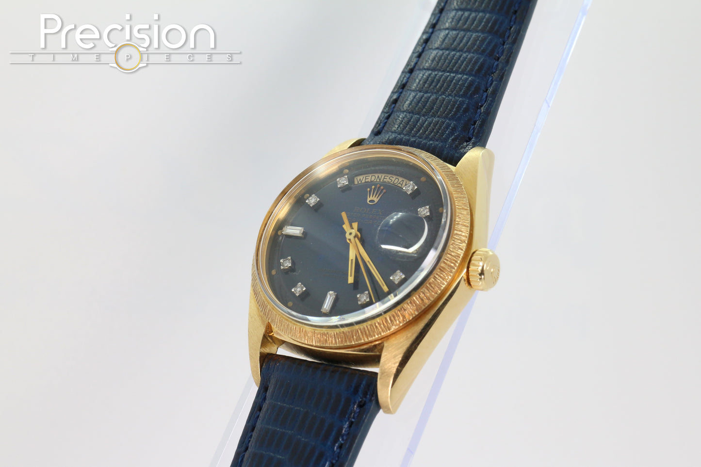 Rolex Day-Date Ref: 1807 36mm Rare Blue Diamond Dial 18K Yellow Gold