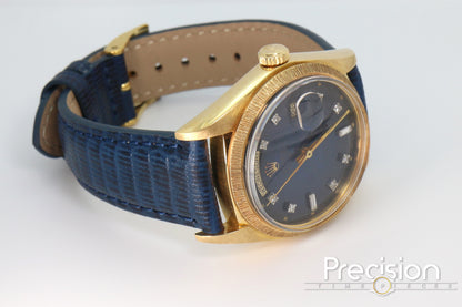 Rolex Day-Date Ref: 1807 36mm Rare Blue Diamond Dial 18K Yellow Gold
