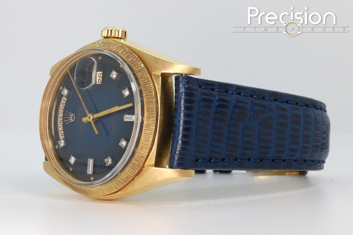Rolex Day-Date Ref: 1807 36mm Rare Blue Diamond Dial 18K Yellow Gold