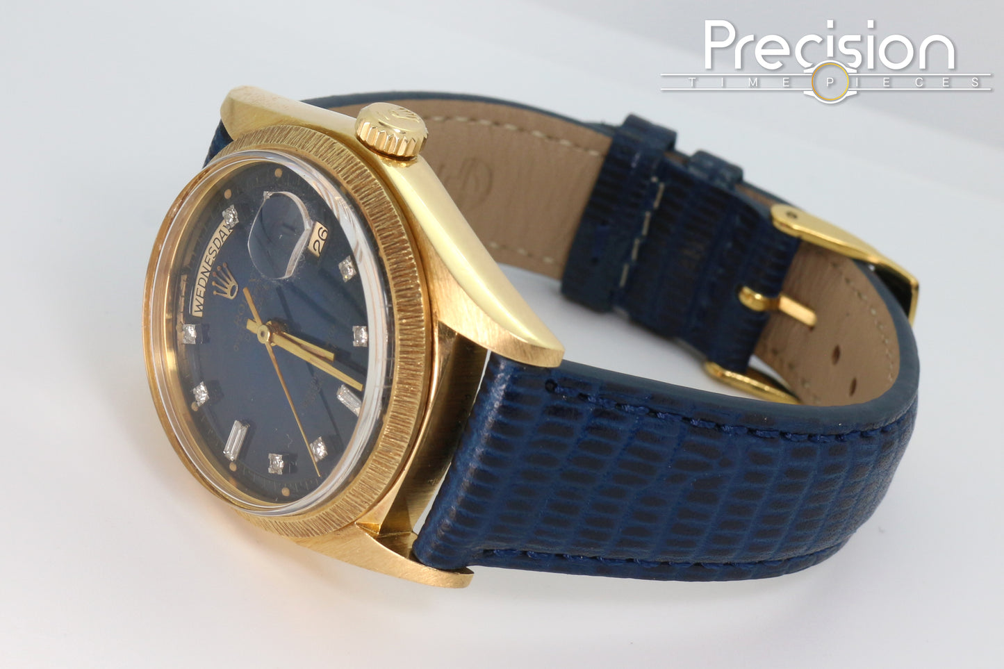 Rolex Day-Date Ref: 1807 36mm Rare Blue Diamond Dial 18K Yellow Gold