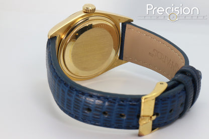 Rolex Day-Date Ref: 1807 36mm Rare Blue Diamond Dial 18K Yellow Gold