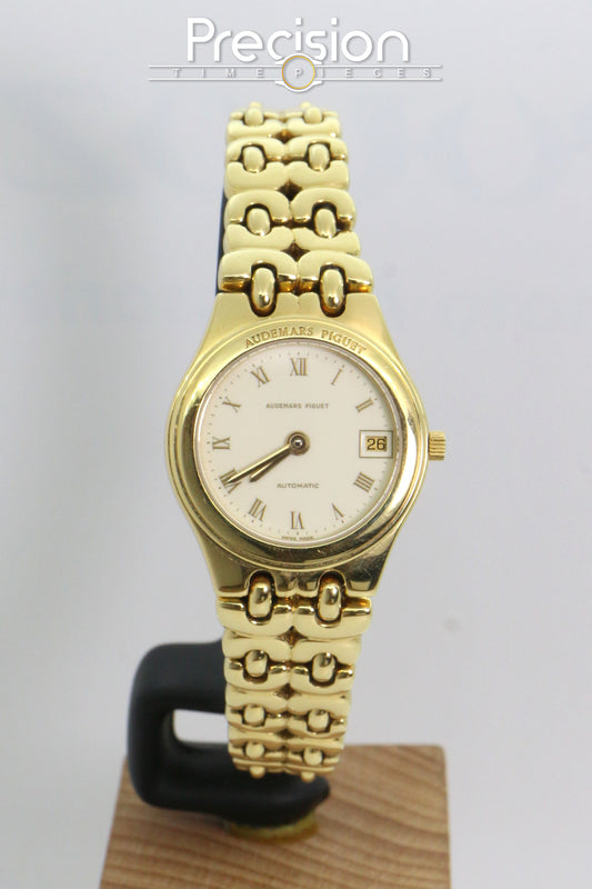 Audemars Piguet 18K Yellow Gold Auto 25mm Cream Dial Date
