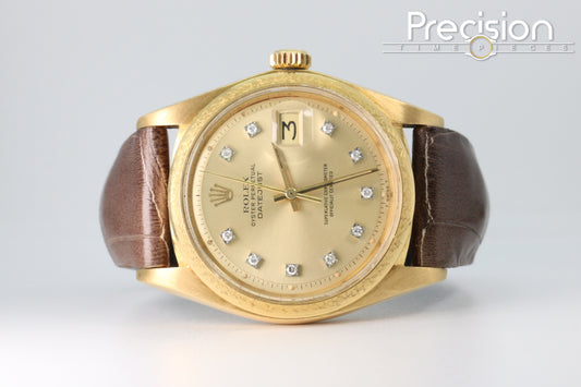 Rolex Ref: 1611 🔥Rare🔥Reference 18K Yellow Gold ŵ Rolex Diamond Hour-Markers