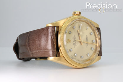 Rolex Ref: 1611 🔥Rare🔥Reference 18K Yellow Gold ŵ Rolex Diamond Hour-Markers