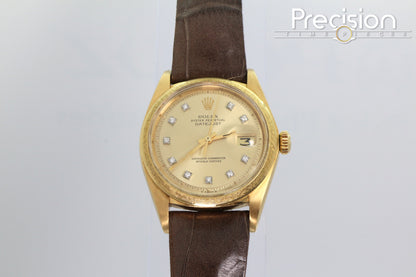 Rolex Ref: 1611 🔥Rare🔥Reference 18K Yellow Gold ŵ Rolex Diamond Hour-Markers
