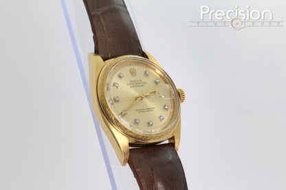 Rolex Ref: 1611 🔥Rare🔥Reference 18K Yellow Gold ŵ Rolex Diamond Hour-Markers