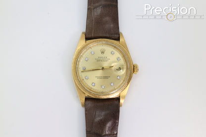 Rolex Ref: 1611 🔥Rare🔥Reference 18K Yellow Gold ŵ Rolex Diamond Hour-Markers