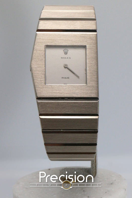 Rolex King Midas Ref: 3580/9 RSC Serviced 28mm Rare 18K White Gold