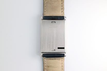 Cartier Tank Basculante Ref: 2390 Full Set White with Guilloché Pattern