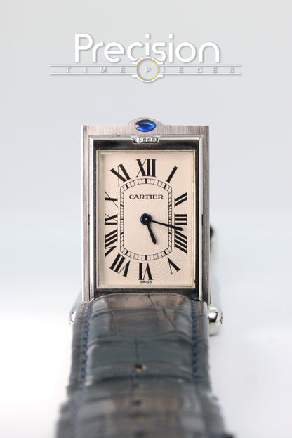 Cartier Tank Basculante Ref: 2390 Full Set White with Guilloché Pattern