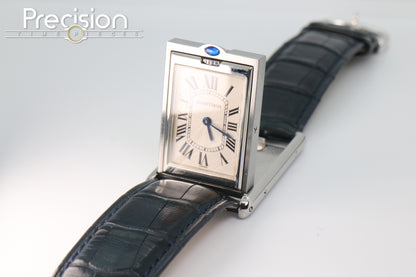 Cartier Tank Basculante Ref: 2390 Full Set White with Guilloché Pattern