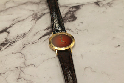 Rolex Cellini Red Vignette Dial ŵ Papers Manual Wind 18K Yellow Gold