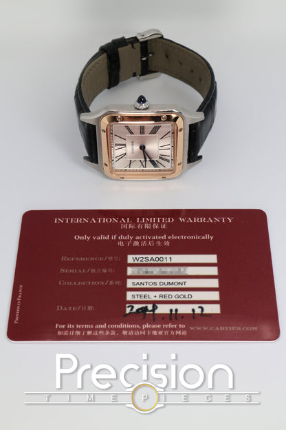 Cartier Santos Dumont Ref: W2SA0011 Quartz 43.5 X 31.4mm 2017 18K Rose Gold