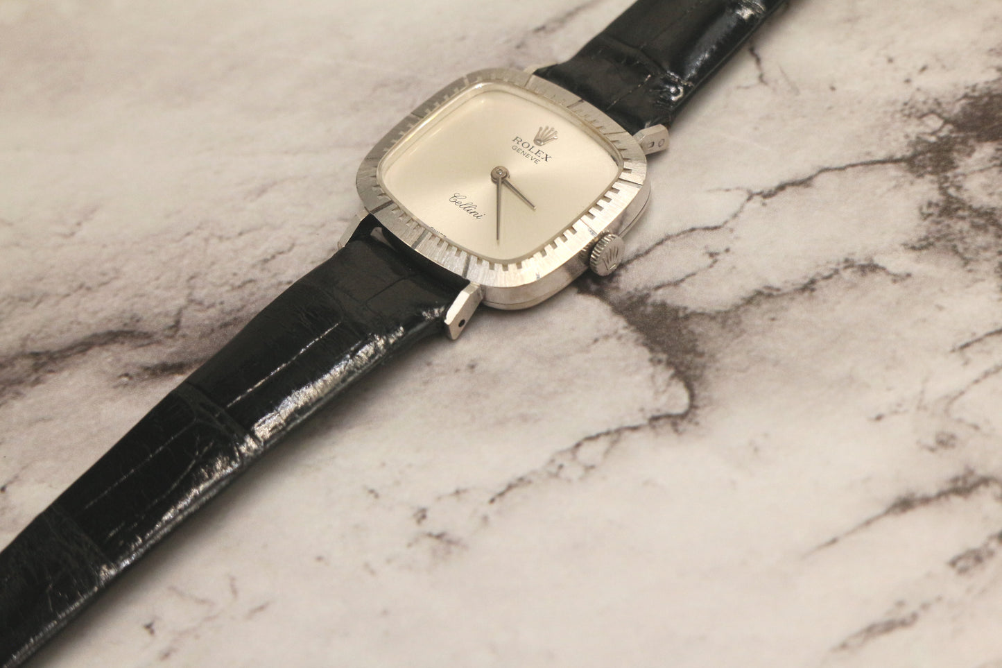 Rolex Cellini Silver Dial 18K White Gold 25mm