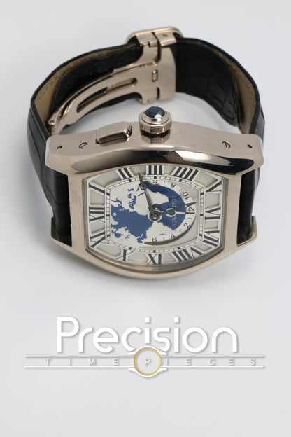 Cartier Tortue Multi Time Zone Ref: 3327 18K White Gold 45mm