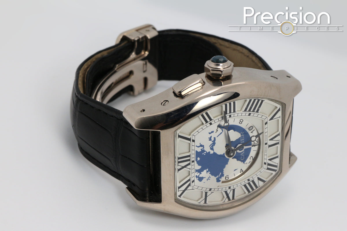 Cartier Tortue Multi Time Zone Ref: 3327 18K White Gold 45mm
