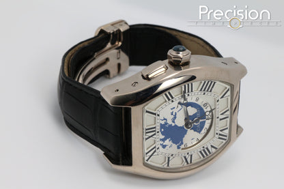 Cartier Tortue Multi Time Zone Ref: 3327 18K White Gold 45mm