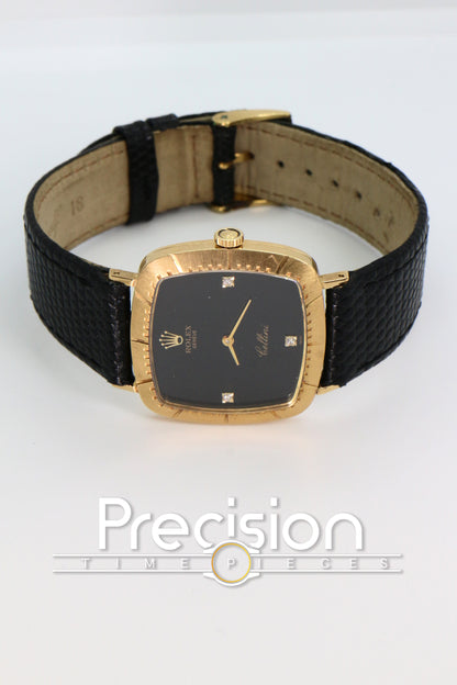 Rolex Cellini Ref: 4084 🔥Rare Onxy Diamond Dial🔥30mm Yellow Gold
