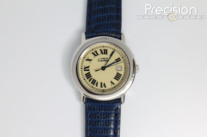 Cartier Must de Ronde Ref: 1800 1 Sterling Silver 33mm Ladies Quartz