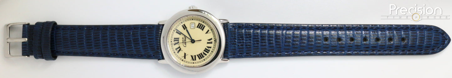 Cartier Must de Ronde Ref: 1800 1 Sterling Silver 33mm Ladies Quartz