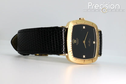 Rolex Cellini Ref: 4084 🔥Rare Onxy Diamond Dial🔥30mm Yellow Gold