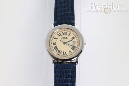 Cartier Must de Ronde Ref: 1800 1 Sterling Silver 33mm Ladies Quartz