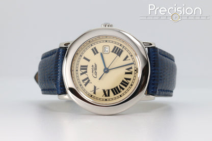 Cartier Must de Ronde Ref: 1800 1 Sterling Silver 33mm Ladies Quartz