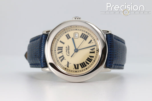 Cartier Must de Ronde Ref: 1800 1 Sterling Silver 33mm Ladies Quartz