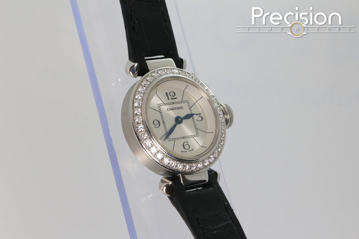 Cartier Pasha Ref: 3134 Ladies 27mm Quartz White Gold Diamond Bezel
