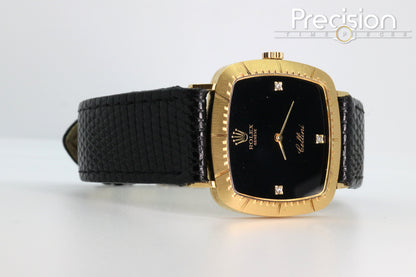 Rolex Cellini Ref: 4084 🔥Rare Onxy Diamond Dial🔥30mm Yellow Gold