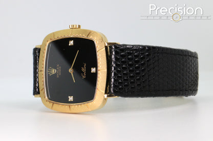 Rolex Cellini Ref: 4084 🔥Rare Onxy Diamond Dial🔥30mm Yellow Gold