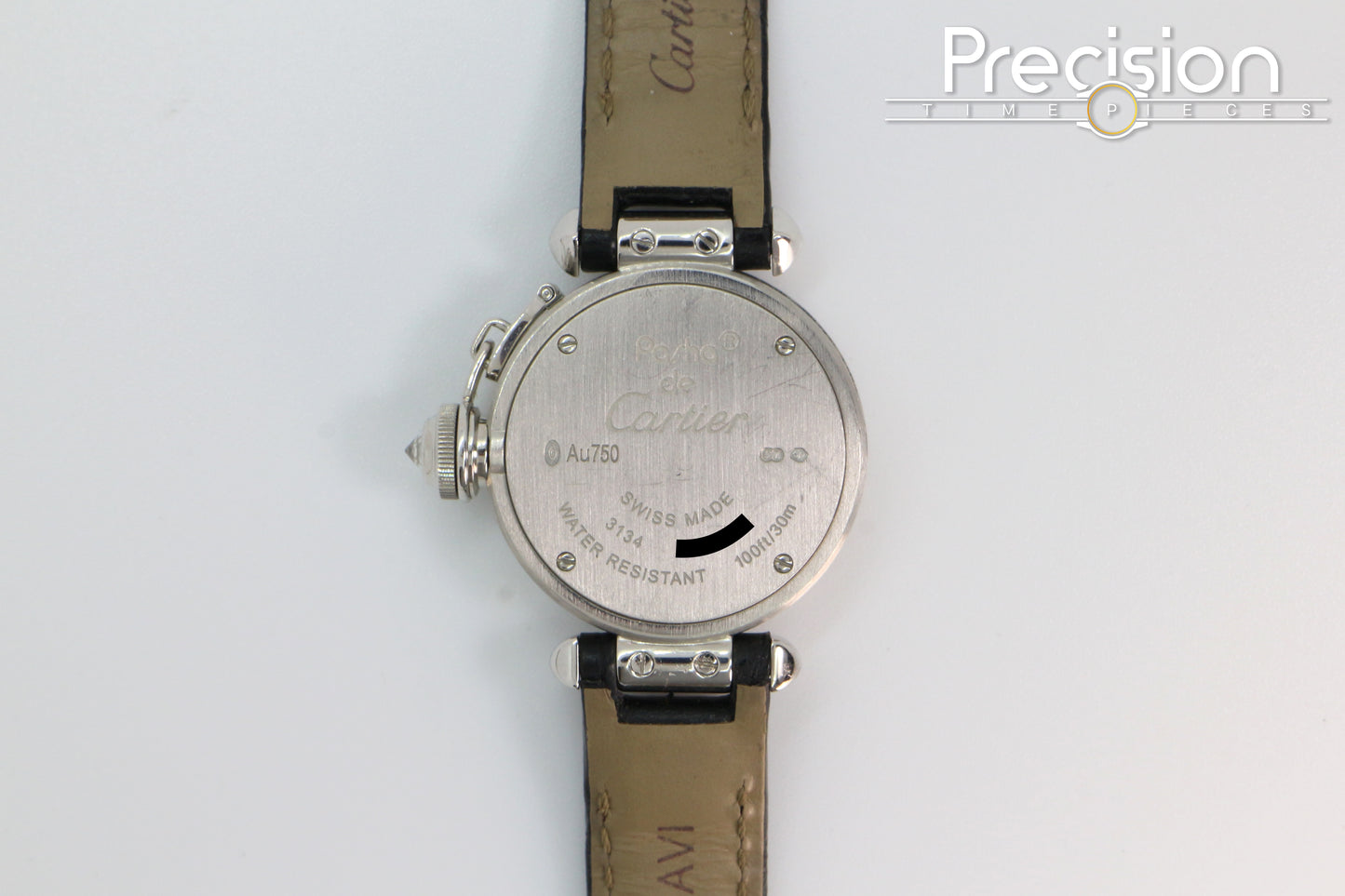Cartier Pasha Ref: 3134 Ladies 27mm Quartz White Gold Diamond Bezel