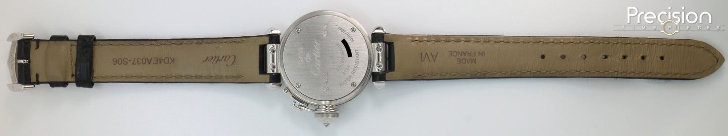 Cartier Pasha Ref: 3134 Ladies 27mm Quartz White Gold Diamond Bezel