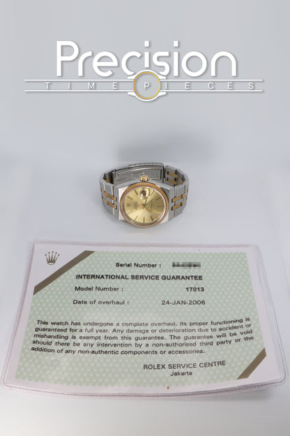 Rolex OysterQuartz DateJust 36 Ref: 17013 Two-Tone