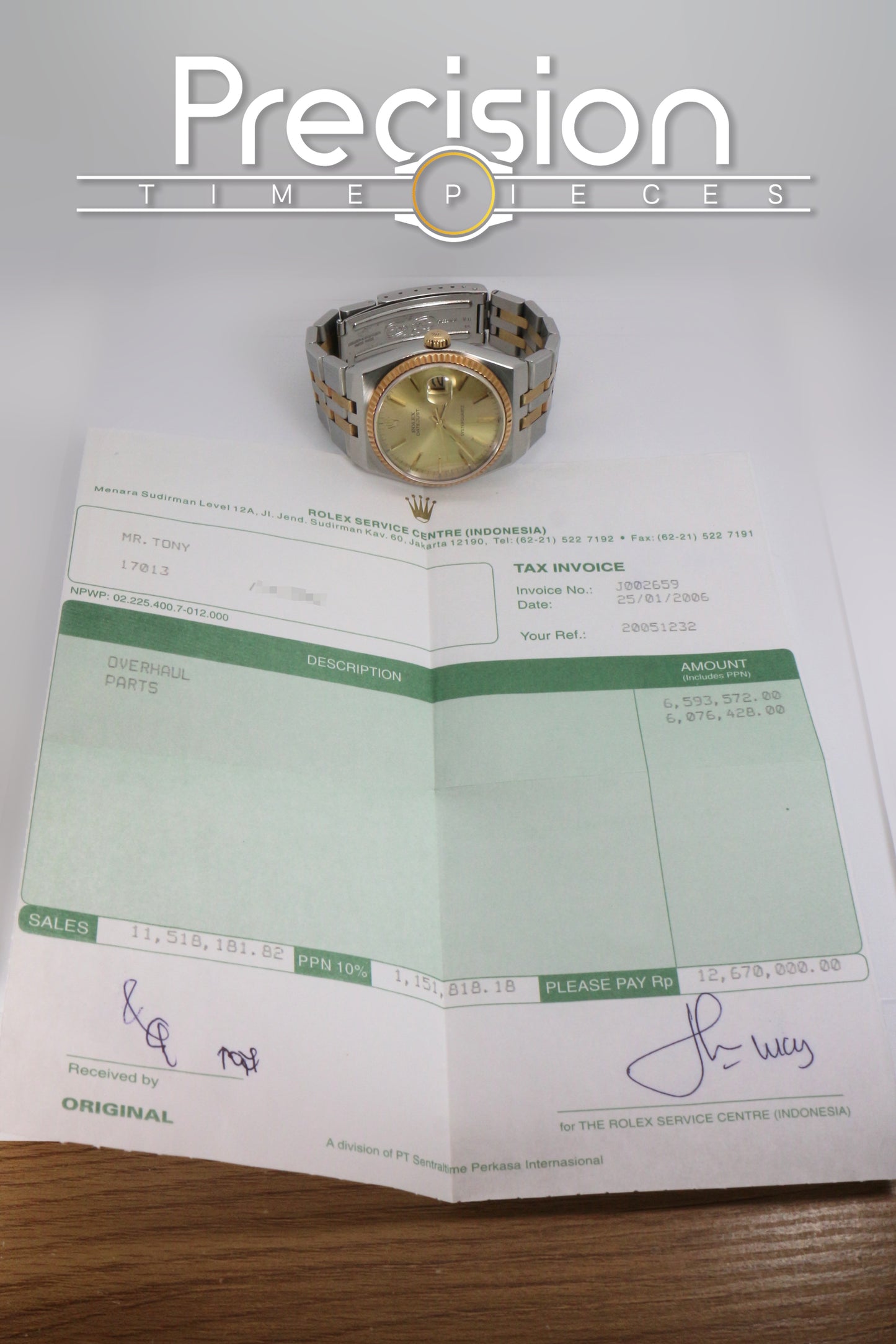 Rolex OysterQuartz DateJust 36 Ref: 17013 Two-Tone