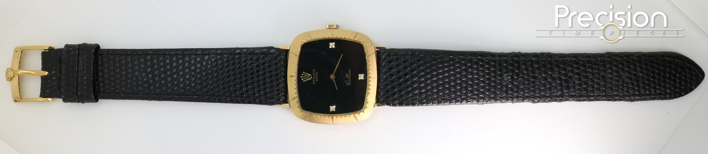 Rolex Cellini Ref: 4084 🔥Rare Onxy Diamond Dial🔥30mm Yellow Gold