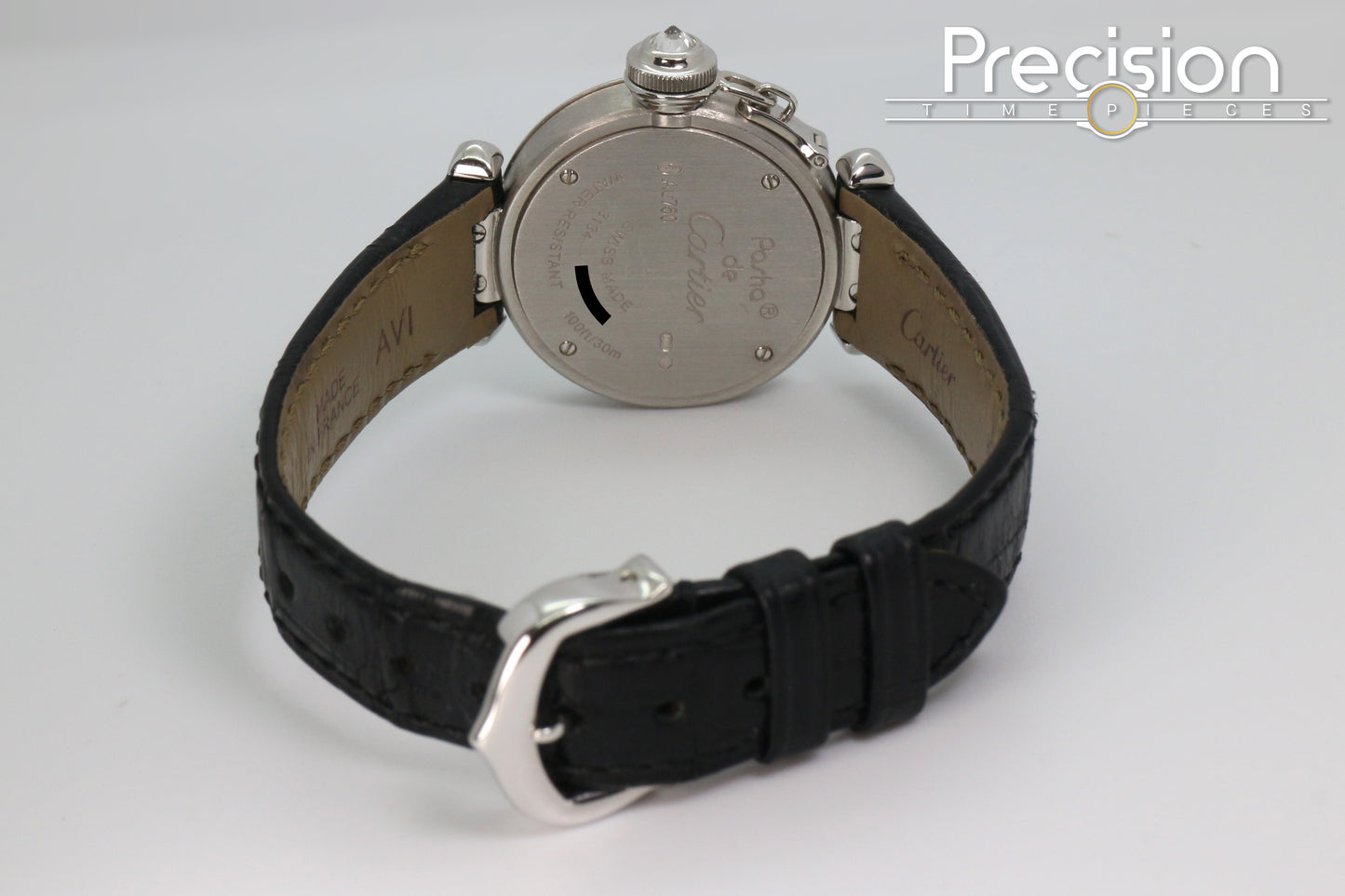 Cartier Pasha Ref: 3134 Ladies 27mm Quartz White Gold Diamond Bezel