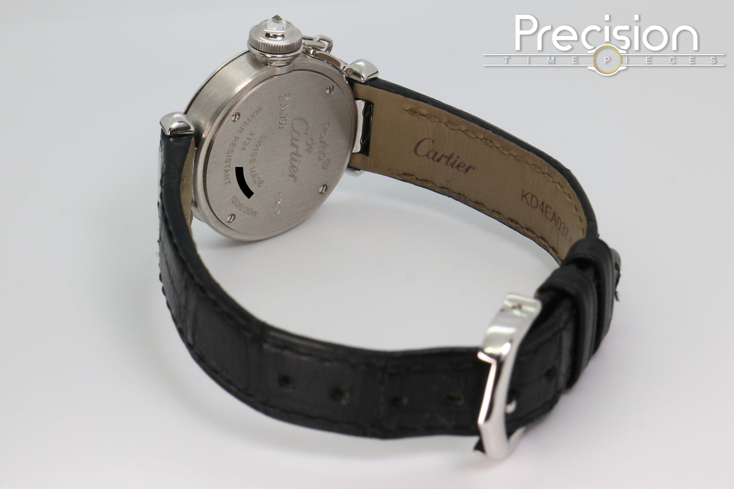 Cartier Pasha Ref: 3134 Ladies 27mm Quartz White Gold Diamond Bezel