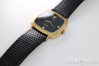 Rolex Cellini Ref: 4084 🔥Rare Onxy Diamond Dial🔥30mm Yellow Gold