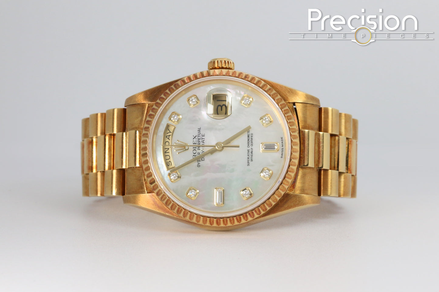 Rolex Day-Date 36 Ref: 18238 MOP Diamond Hour-Markers Untouched Case