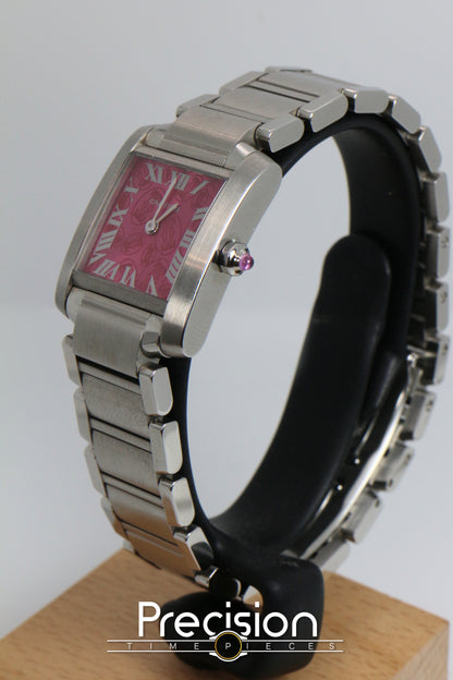 Cartier Tank Francaise Ref: 2384 🔥 Very Rare Raspberry Pink Dial 20mm Quartz