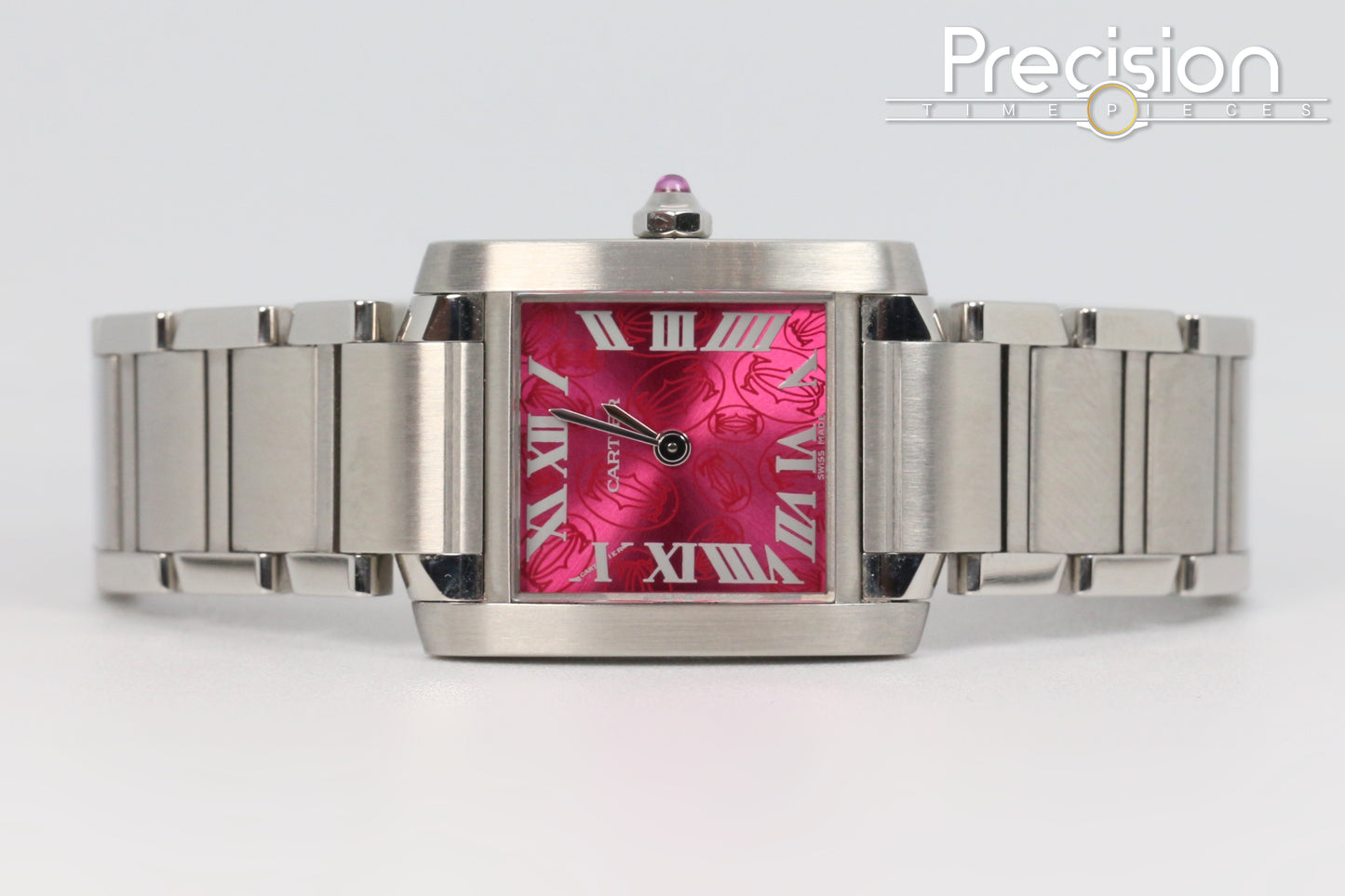 Cartier Tank Francaise Ref: 2384 🔥 Very Rare Raspberry Pink Dial 20mm Quartz