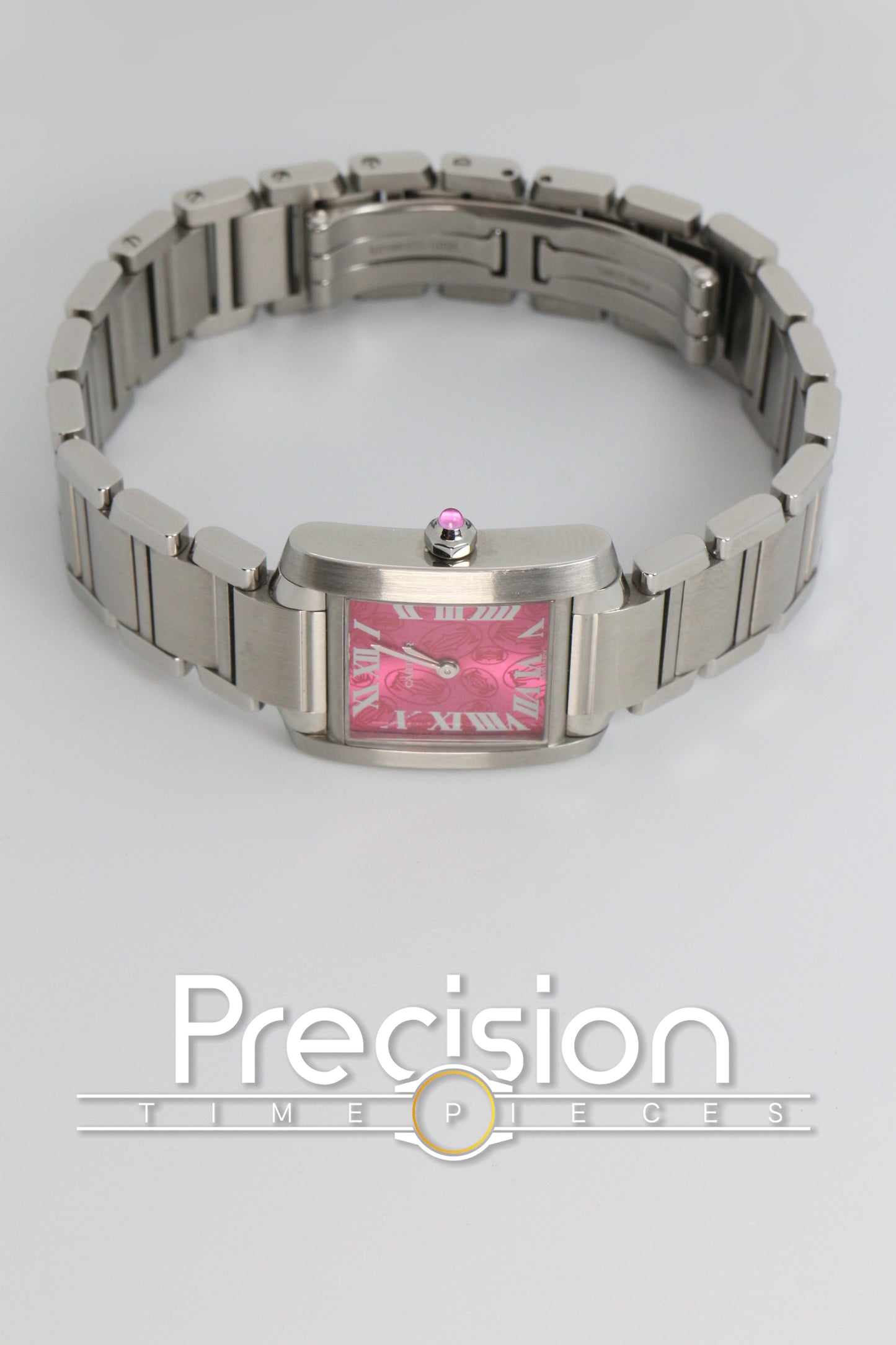 Cartier Tank Francaise Ref: 2384 🔥 Very Rare Raspberry Pink Dial 20mm Quartz