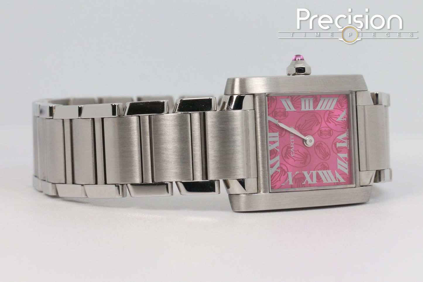 Cartier Tank Francaise Ref: 2384 🔥 Very Rare Raspberry Pink Dial 20mm Quartz