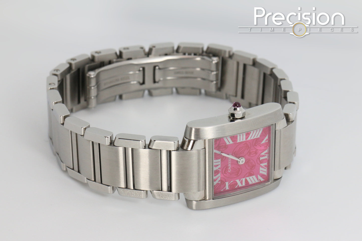 Cartier Tank Francaise Ref: 2384 🔥 Very Rare Raspberry Pink Dial 20mm Quartz