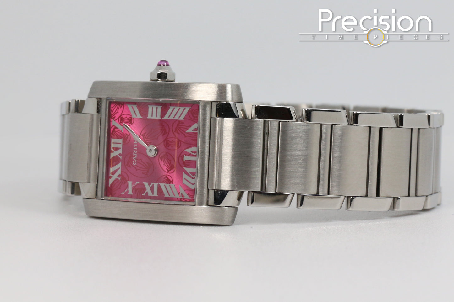 Cartier Tank Francaise Ref: 2384 🔥 Very Rare Raspberry Pink Dial 20mm Quartz