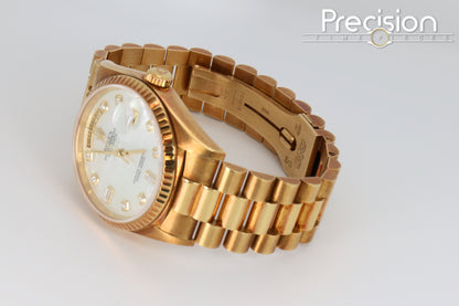 Rolex Day-Date 36 Ref: 18238 MOP Diamond Hour-Markers Untouched Case