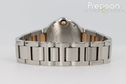 Cartier Ballon Bleu Ref: 3009 28mm Quartz Rare Pinkish Mother of Pearl Dial Two-Tone Rose Gold