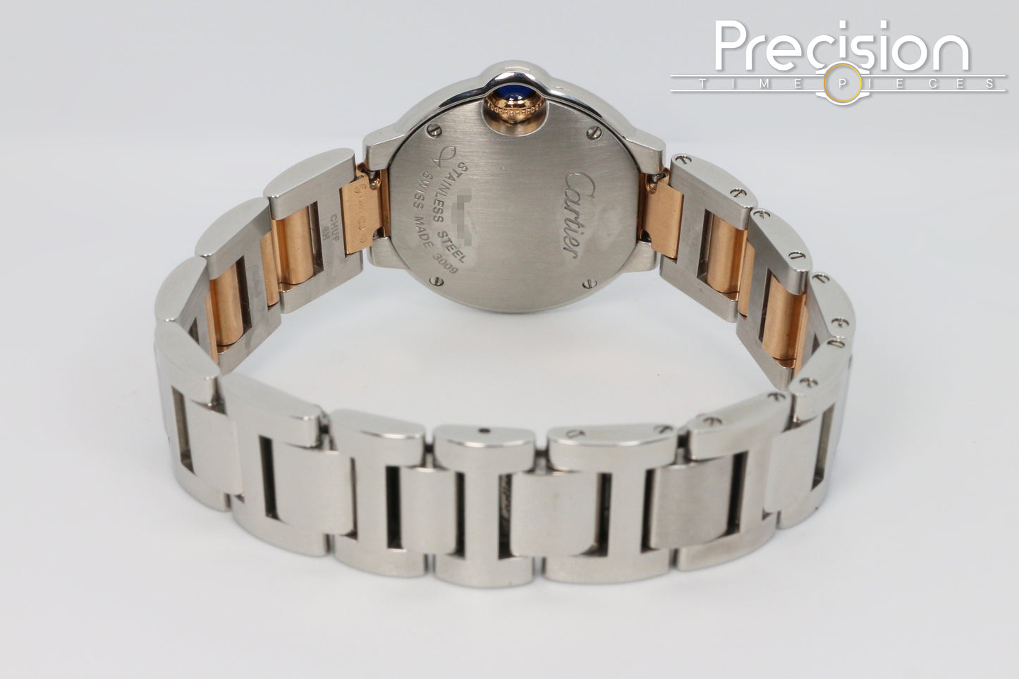 Cartier Ballon Bleu Ref: 3009 28mm Quartz Rare Pinkish Mother of Pearl Dial Two-Tone Rose Gold